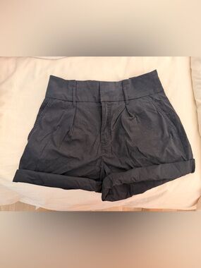 Banana Republic Black High-Waist Cuffed Shorts